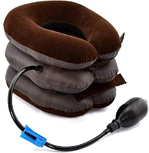 Inflatable neck massage pillow