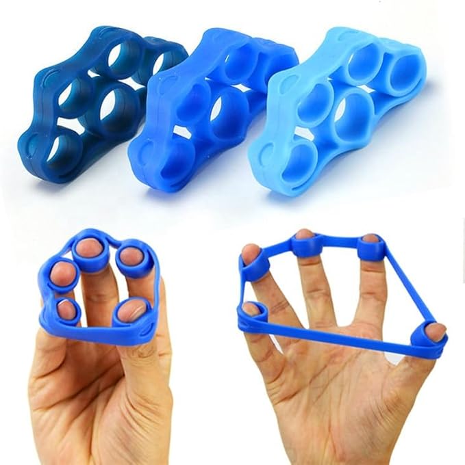 مقوي قبضة اليد تقوية قبضة الاصابع، تمرين اصابع من السيليكون، مقوي اصابع علاجي لتمرين القبضة - 3 قطع