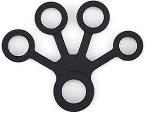 اداة تمارين اليد حزام مقاومة مرن من السيليكون مقبض للاصابع وقبضة لدعم قوة اليد والمعصم لليوجا وتمارين اللياقة البدنية 11 رطل / 5 كجم لون اسود