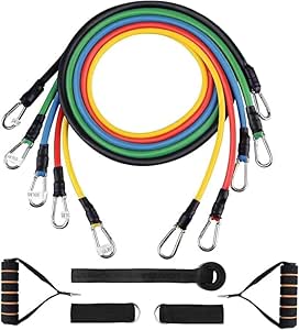 مجموعة احزمة تمارين المقاومة من فيزيولين مع مقابض مرساة للباب واشرطة للكاحل، لتنشيط الساق والجلوت، وتدريب القوة والتنقل