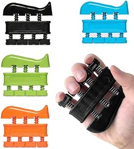 جهاز تمرين أصابع اليد متعدد الألوان، أداة تدريب قوة القبضة،الالوان أسود، أزرق، أخضر، برتقالي 1 قطعه