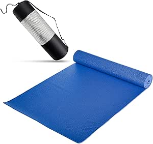 سجادة تمارين اليوجا من بلاستيك بي في سي مع شنطة حمل من جيمبيت، 173 سم طول × 61 سم عرض × 6 ملم سمك