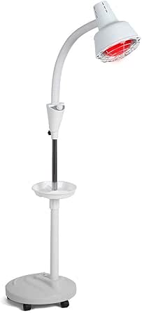 مصباح أرضي للتدفئة بالأشعة تحت الحمراء بتصميم مع حامل وذراع مرن بقدرة 275 للعلاج الحراري وتخفيف آلام العضلات والوخز بالإبر والتجميل الحرارة من فيلفيل (US)