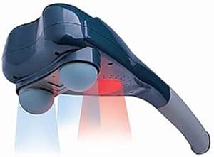 جهاز تدليك كهربائي محمول للرقبة والظهر، مع تقنية التسخين وضوء LED الأحمر، 3 أوضاع للتدليك، أزرق