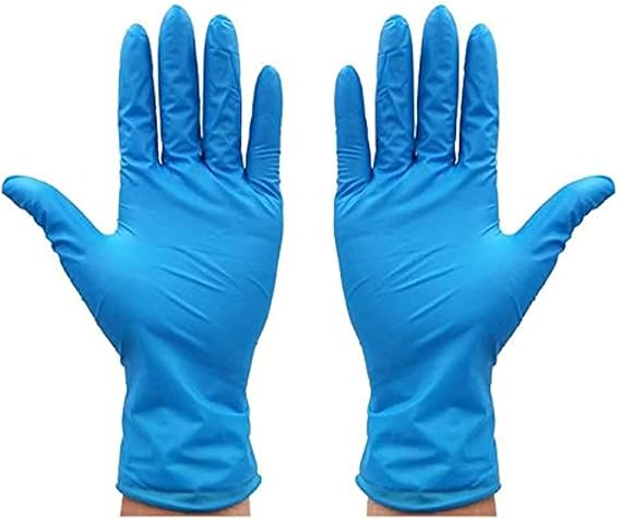 Nitrile inspection gloves, food-safe, powder-free, non-sterile, single-use; comfortable and individually wrapped; 100 gloves per pack; blue; medium