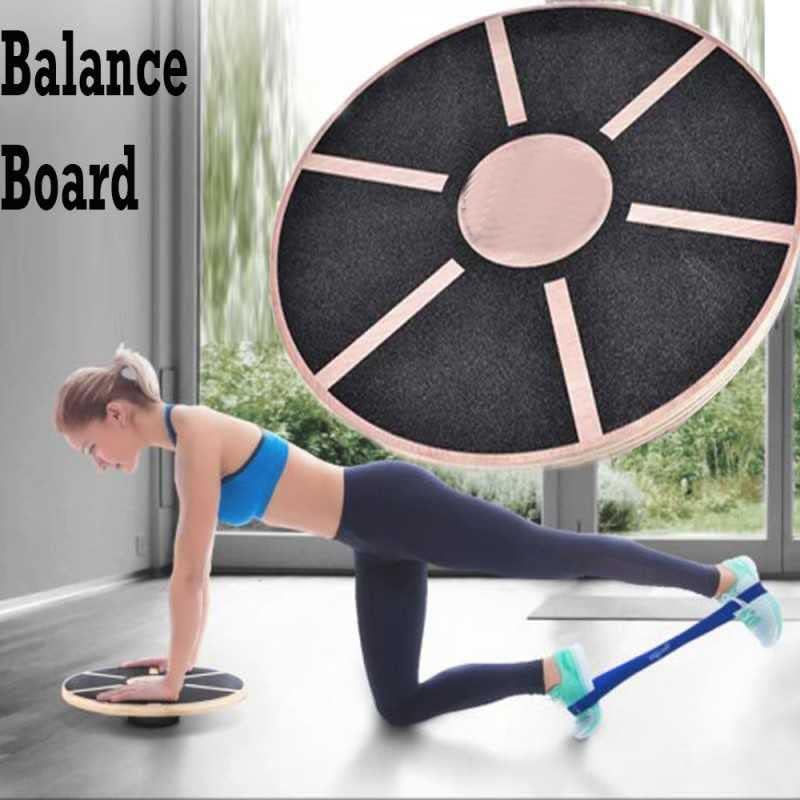 لوح التوازن الخشبي الدائري (Wobble Board) لإعادة تأهيل الكاحل وتمارين الاتزان الحركي والعلاج الطبيعي