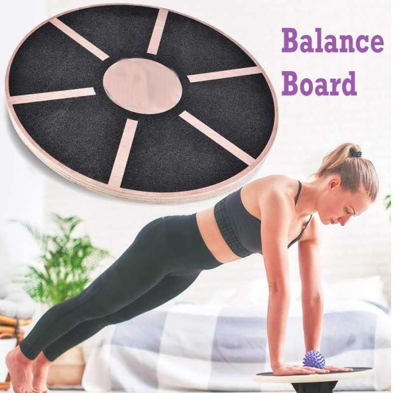 لوح التوازن الخشبي الدائري (Wobble Board) لإعادة تأهيل الكاحل وتمارين الاتزان الحركي والعلاج الطبيعي