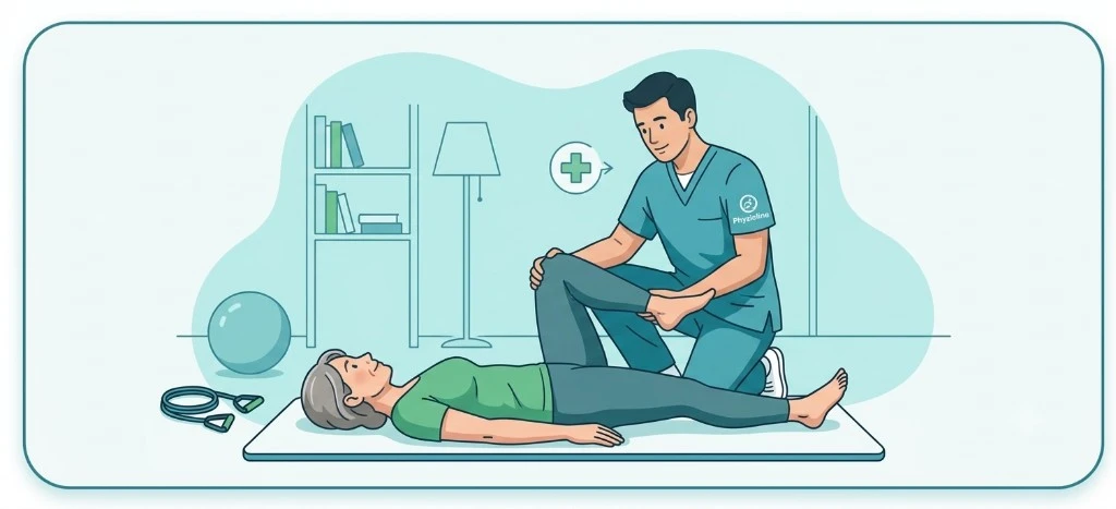 Physical therapist providing a private session
